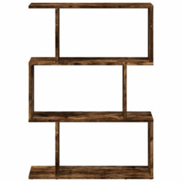 Walplus Room Divider Bookcase 3 Tier Smoked Oak 70X24X97 Cm Engineered Wood - thumbnail 5