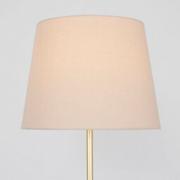 Valuelights Charles Gold Floor Lamp With Beige Tapered Shade And Bulb - thumbnail 3