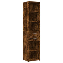 Berkfield Slim Storage Cabinet Smoked Oak 40X42.5X225 Cm Engineered Wood - thumbnail 6
