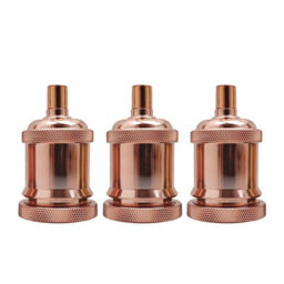 Vintage Industrial E27 Lamp Holder Retro Metal Edison Bulb Socket Ip20, Hard Wired For Diy Pendant Wall Lights - thumbnail 1