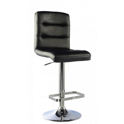 Kowdon Bar Stool Pu Chrome & Black (2S)