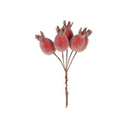 Frosted Hip Bunch  - Red Artificial Flowers - thumbnail 1