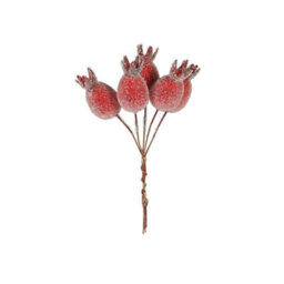 Frosted Hip Bunch  - Red Artificial Flowers - thumbnail 7