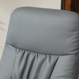 Grey Swivel Recliner With Ottoman Pu Leather Reclining Chair And Footrest - thumbnail 6