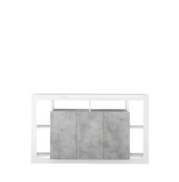 FurniComp LTD Furnicomp Viola 3 Door White Gloss And Concrete Grey Sideboard - thumbnail 2
