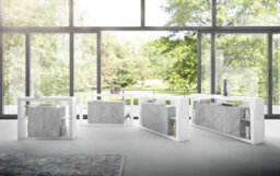 FurniComp LTD Furnicomp Viola 3 Door White Gloss And Concrete Grey Sideboard - thumbnail 5
