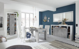 FurniComp LTD Furnicomp Viola 3 Door White Gloss And Concrete Grey Sideboard - thumbnail 4
