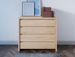 Arte Kaspian Sonoma Oak 4-Drawer Haven - Spacious Modern Bedroom Organiser - thumbnail 6