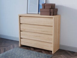 Arte Kaspian Sonoma Oak 4-Drawer Haven - Spacious Modern Bedroom Organiser - thumbnail 1