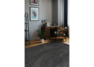 Melrose Relay Classic Mixed Fibres Charcoal Large Indoor Area Rug 140/200Cm - image 1