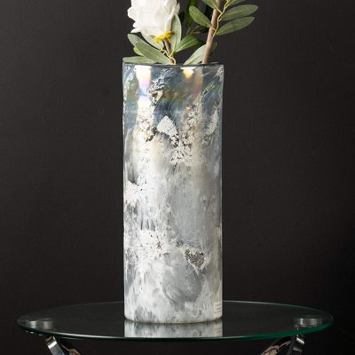 Vanity Living 41.5Cm Grey Handmade Glass Vase For Living Room Home Décor - image 1