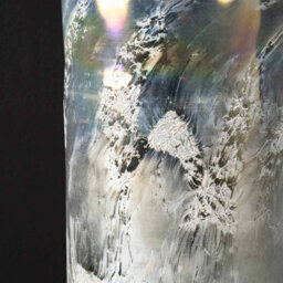 Vanity Living 41.5Cm Grey Handmade Glass Vase For Living Room Home Décor - thumbnail 3