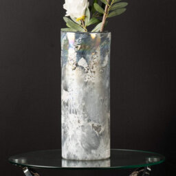 Vanity Living 41.5Cm Grey Handmade Glass Vase For Living Room Home Décor - thumbnail 1