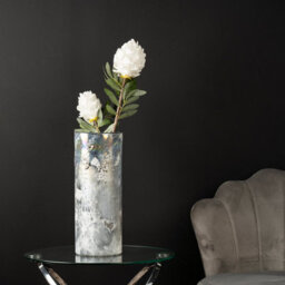 Vanity Living 41.5Cm Grey Handmade Glass Vase For Living Room Home Décor - thumbnail 5