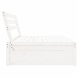 Walplus Outdoor Garden Middle Sofa For Patio Balcony Poolside Furniture White 120X80 Cm Solid Wood Pine - Cushion Not Included - thumbnail 3