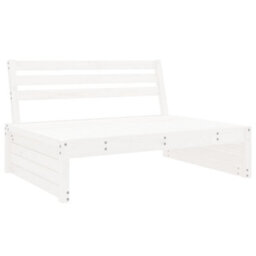 Walplus Outdoor Garden Middle Sofa For Patio Balcony Poolside Furniture White 120X80 Cm Solid Wood Pine - Cushion Not Included - thumbnail 2