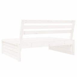 Walplus Outdoor Garden Middle Sofa For Patio Balcony Poolside Furniture White 120X80 Cm Solid Wood Pine - Cushion Not Included - thumbnail 4