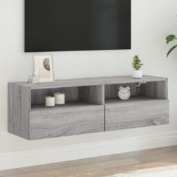 Berkfield Durable Tv Wall Cabinet Grey Sonoma 100X30X30 Cm Engineered Wood - thumbnail 2