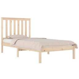 Berkfield Bed Frame Solid Wood Pine 75X190 Cm 2Ft6 Small Single - thumbnail 3