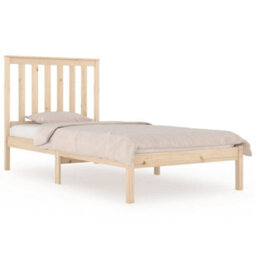 Berkfield Bed Frame Solid Wood Pine 75X190 Cm 2Ft6 Small Single - thumbnail 2