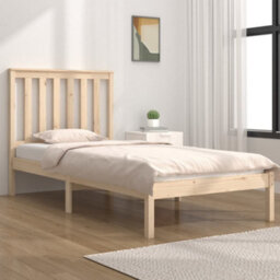 Berkfield Bed Frame Solid Wood Pine 75X190 Cm 2Ft6 Small Single - thumbnail 1