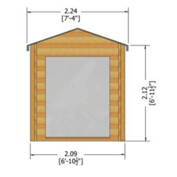 Shire Bradley Log Cabin Home Office Garden Room Approx 7 X 7 Feet - thumbnail 3