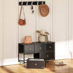 Homcom Fabric Chest Of Drawers With Pu Leather Surface, For Bedroom - thumbnail 7