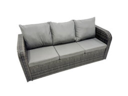 Fimous Garden Rattan Outdoor Furniture Set 7 Seater With Love Sofa 3 Seater Sofa 2 Side Table 2 Small Stools Dark Grey - thumbnail 5