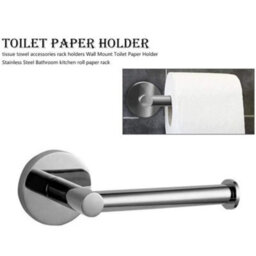 Silver Stainless Steel Wall Mounted Toilet Roll Holder And Towel Ring Set For Bathroom Uk - thumbnail 4