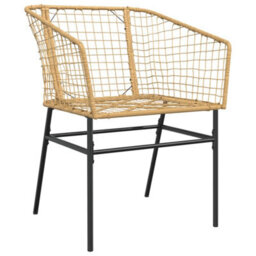 Berkfield Durable 5 Piece Garden Dining Set Brown Poly Rattan Glass - thumbnail 4