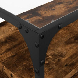 Berkfield Industrial Tv Cabinet With Glass Top Smoked Oak 98X35X51 Cm Engineered Wood - thumbnail 8