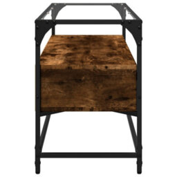 Berkfield Industrial Tv Cabinet With Glass Top Smoked Oak 98X35X51 Cm Engineered Wood - thumbnail 5