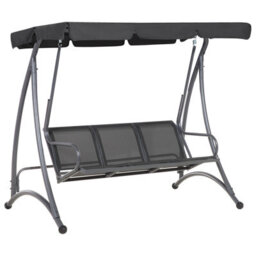 Beliani Patio Swing Bogart Metal Black - thumbnail 1