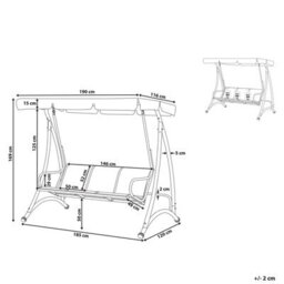 Beliani Patio Swing Bogart Metal Black - thumbnail 3