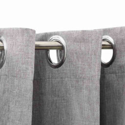 Walplus Linen-Look Blackout Curtains With Grommets 2Pcs Grey 140X225Cm - thumbnail 3