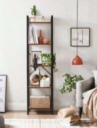 LEDREM 5 Tier Bookcase Storage Unit For Office, Living Room, Bedroom, 30 X 39.5 X 154 Cm, Industrial Style - thumbnail 9