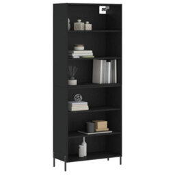 Berkfield Highboard Black 69.5X32.5X180 Cm Engineered Wood - thumbnail 3
