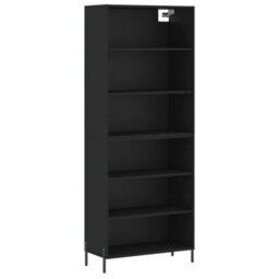 Berkfield Highboard Black 69.5X32.5X180 Cm Engineered Wood - thumbnail 2