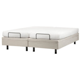 Beliani Adjustable Bed Without Headboard Fabric Castellan 180 X 200 Cm (Eu Super King) Light Beige - thumbnail 7