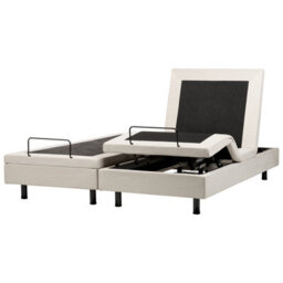 Beliani Adjustable Bed Without Headboard Fabric Castellan 180 X 200 Cm (Eu Super King) Light Beige - thumbnail 6