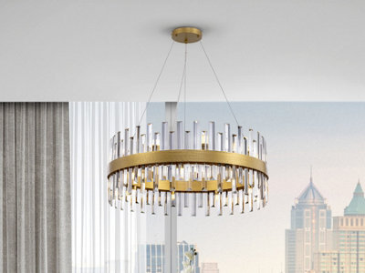 Luminosa Lighting Luminosa Grace Pendant Ceiling Light Gold 18Xg9 400Lm - Uk Stock - image 1