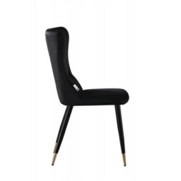 Life Interiors Single Black/gold New York Modern Velvet Dining Chair With High Back, Black Metal Legs, And Gold  Tips - thumbnail 3