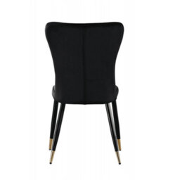 Life Interiors Single Black/gold New York Modern Velvet Dining Chair With High Back, Black Metal Legs, And Gold  Tips - thumbnail 5