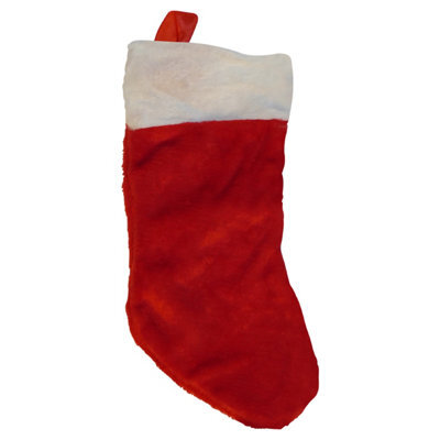 Neel Blue Christmas Santa Stocking Velvet Father Santa Sock For Hanging Gift & Candy Pouch, Red & White - image 1