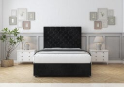 "Comfort Winslow Black Naples Divan Bed Base 2 Drawers Foot-End - 26"" Strutted  4' Small Double" - thumbnail 1