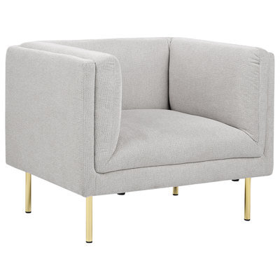 Beliani Armchair Moen Fabric Light Grey - image 1