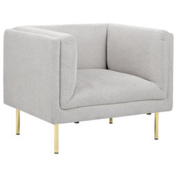 Beliani Armchair Moen Fabric Light Grey