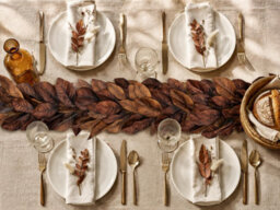 Amorly 190Cm Artificial Brown Magnolia Leaf Garland Faux Fall Greenery Vine For Artificial Magnolia Leaf Wreath Fall Decor - thumbnail 4