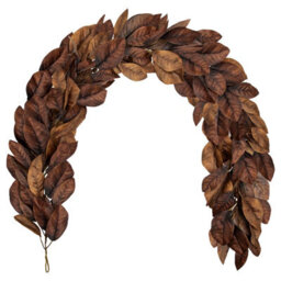 Amorly 190Cm Artificial Brown Magnolia Leaf Garland Faux Fall Greenery Vine For Artificial Magnolia Leaf Wreath Fall Decor - thumbnail 6