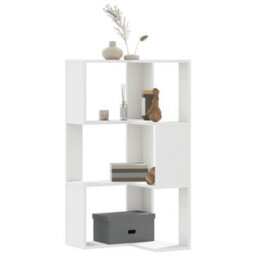 Walplus Corner Bookcase 3-Tier White 50X50X102 Cm Engineered Wood - thumbnail 1